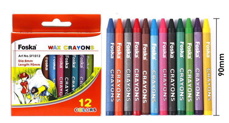 12 colors wax crayon