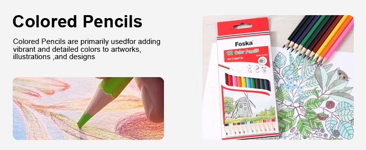 12 colors wood-free pencil