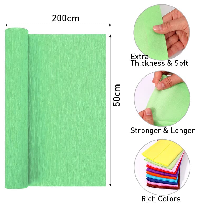 10 colors crepe paper