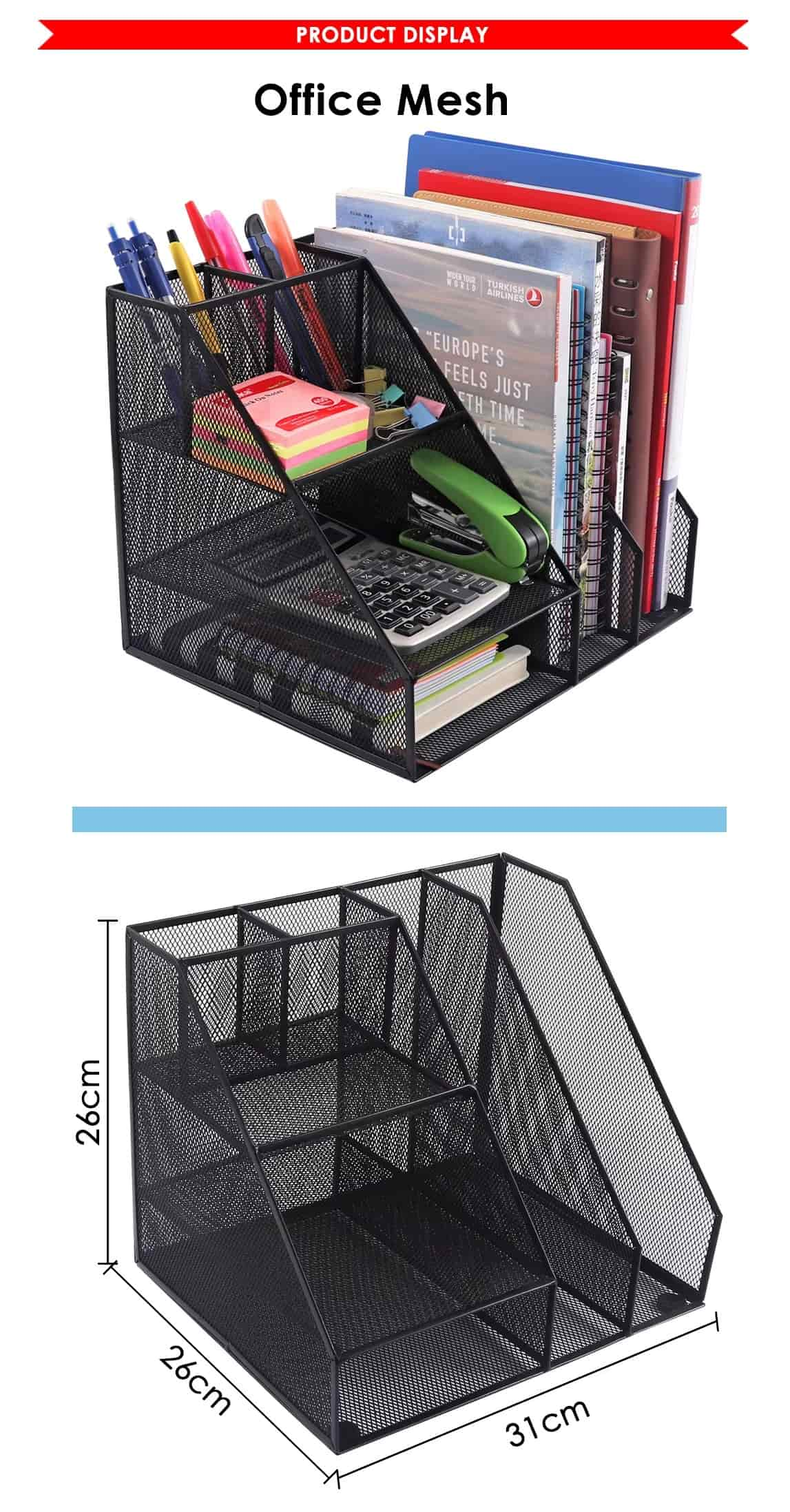 Multi-layer Wire Metal Mesh File Storage Box