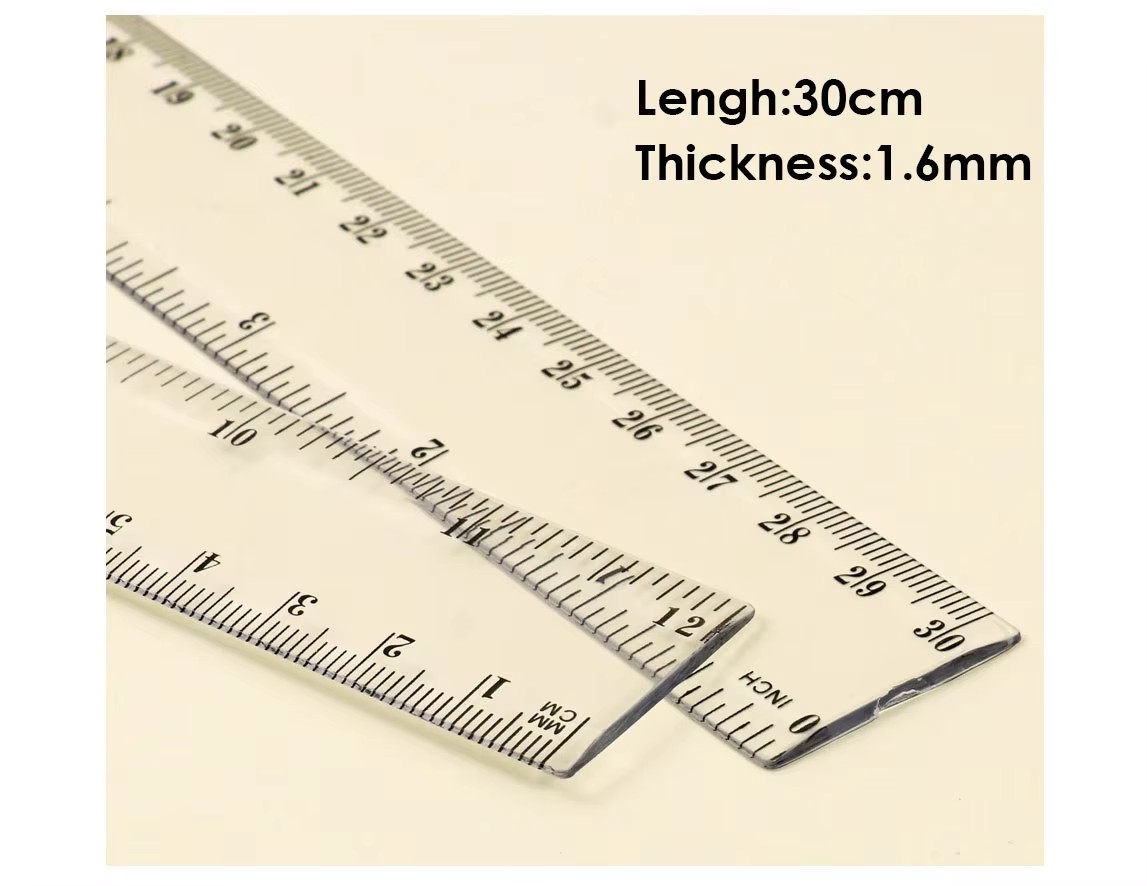Plastic Transparent Ruler 30cm