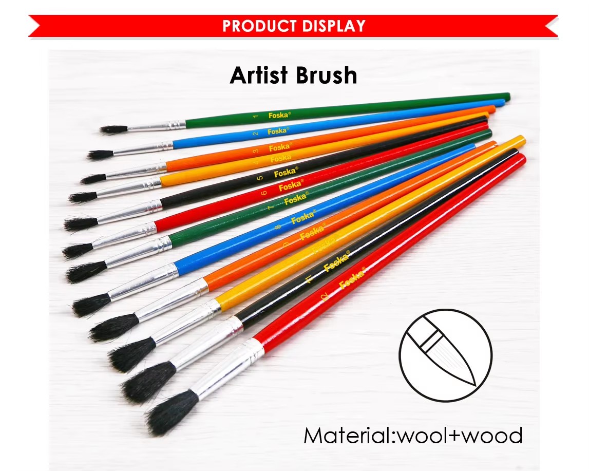 black wool artist brush