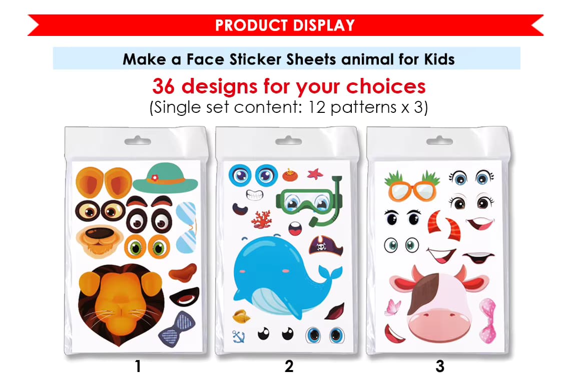 Animal Face Sticker Sheets