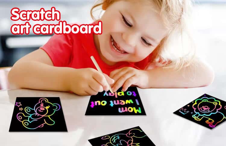 Adhesive Scratch cardboard for kids