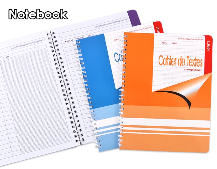 color spiral notebook