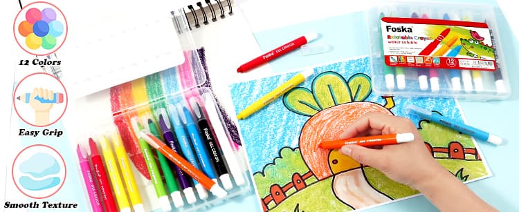 12 Colors Silky Large Twistable Crayons 12 Colors Silky Large Twistable Crayons