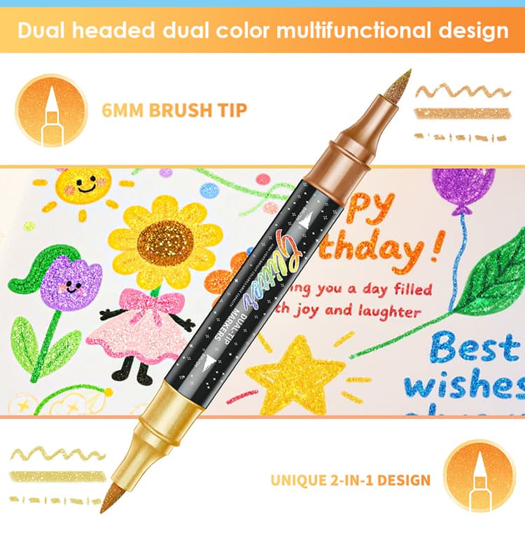 Glitter Dual-tip Markers