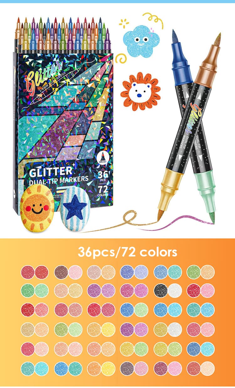 36 colors dual tip marker 