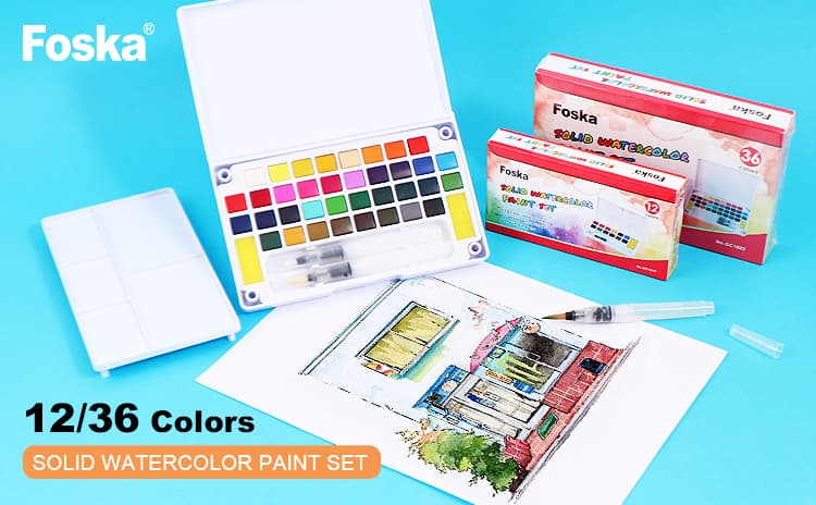 Solid watercolor paint set