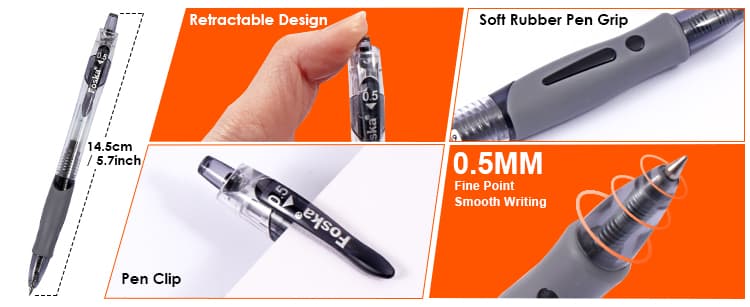 Fine Point Retractable Gel Pens