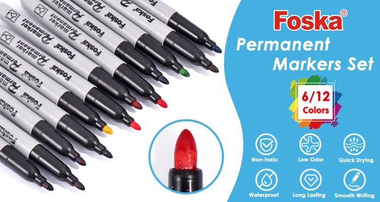 6/12 Colors Permanent Markers 6/12 Colors Permanent Markers