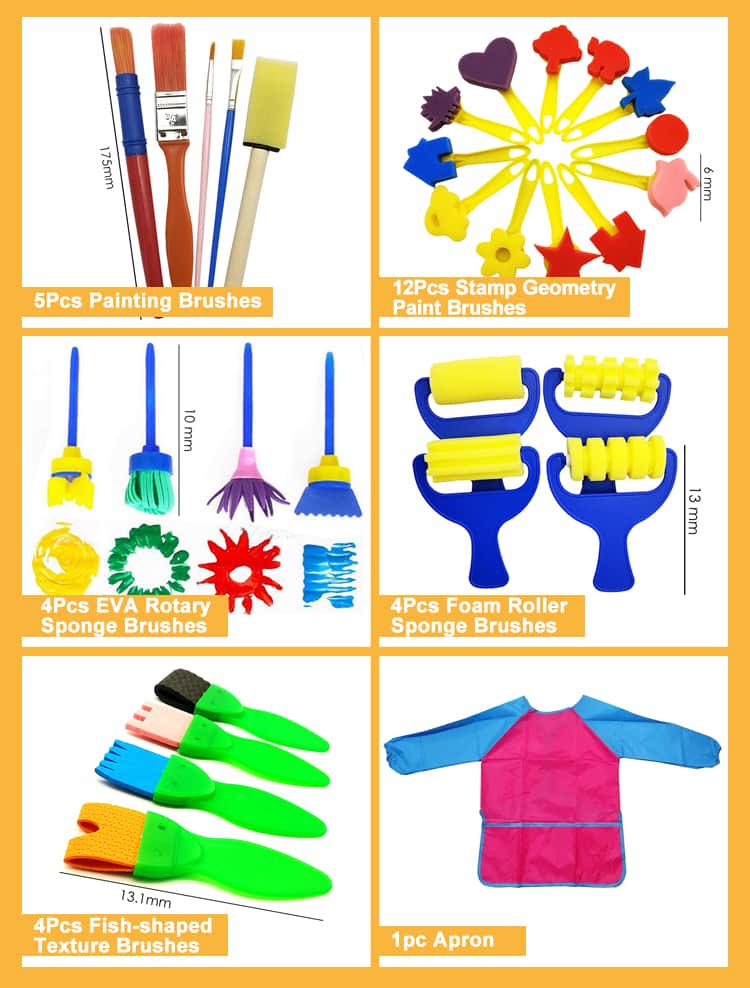 Washable Painting Brush Set Washable Painting Brush Set
