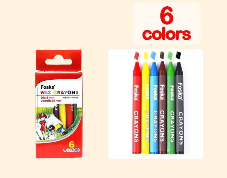 6 Colors Wax Crayons