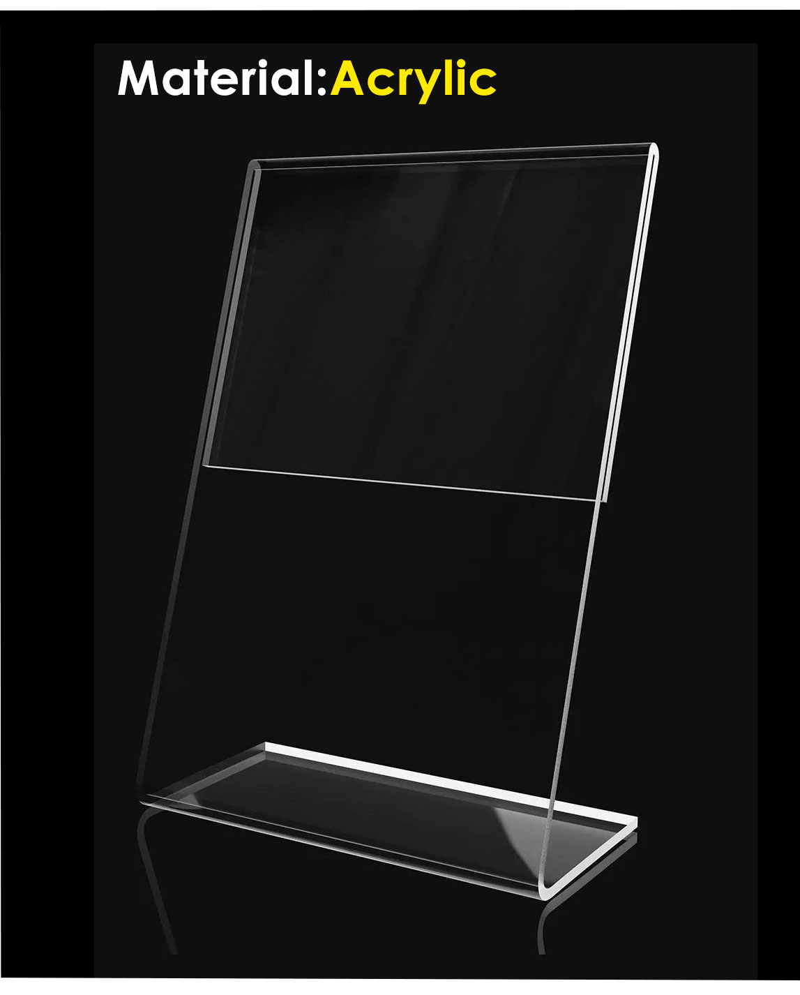 Letter size L-Shape Acrylic sign holder Letter size L-Shape Acrylic sign holder